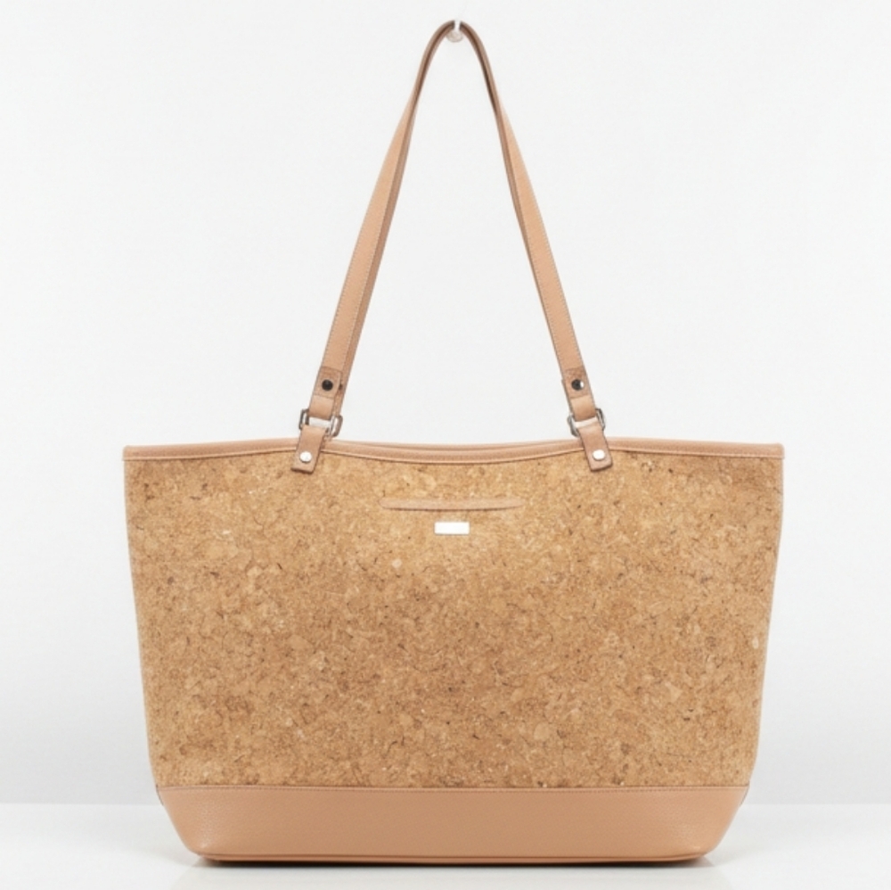 Thirty One Gifts Jewell Style Setter Tote Back Metallic Cork Tan Shoulder Bag